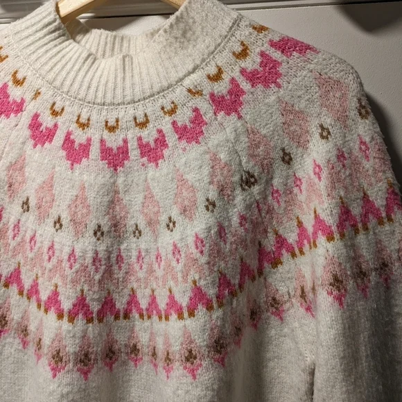 Rachel Zoe top blouse sweater pullover knit size L color beige pink - Picture 2 of 9